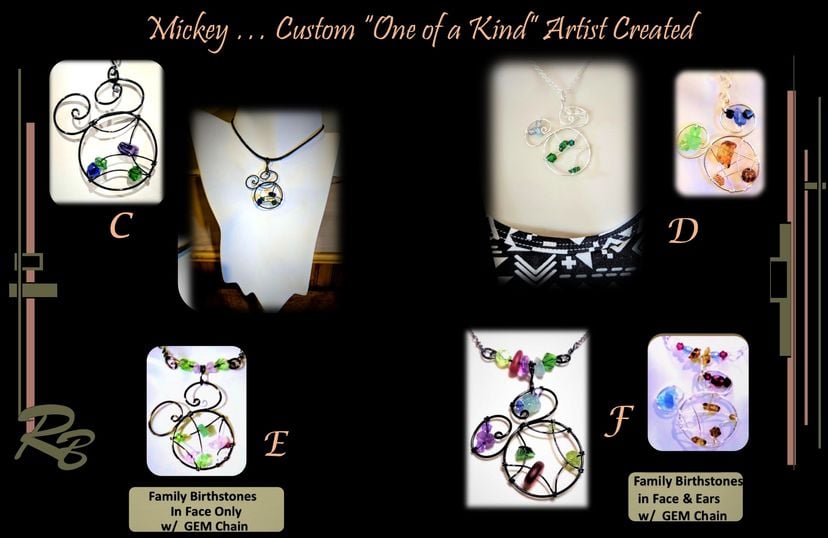 Mother Gift, Wife Gift, Mickey, Birthstone Necklace, Custom, Created For You