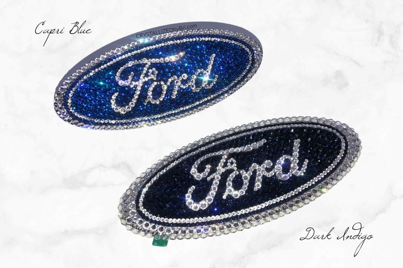 Ford Oval Crystallized Car Truck Emblem Bling Genuine European Crystals Bedazzled