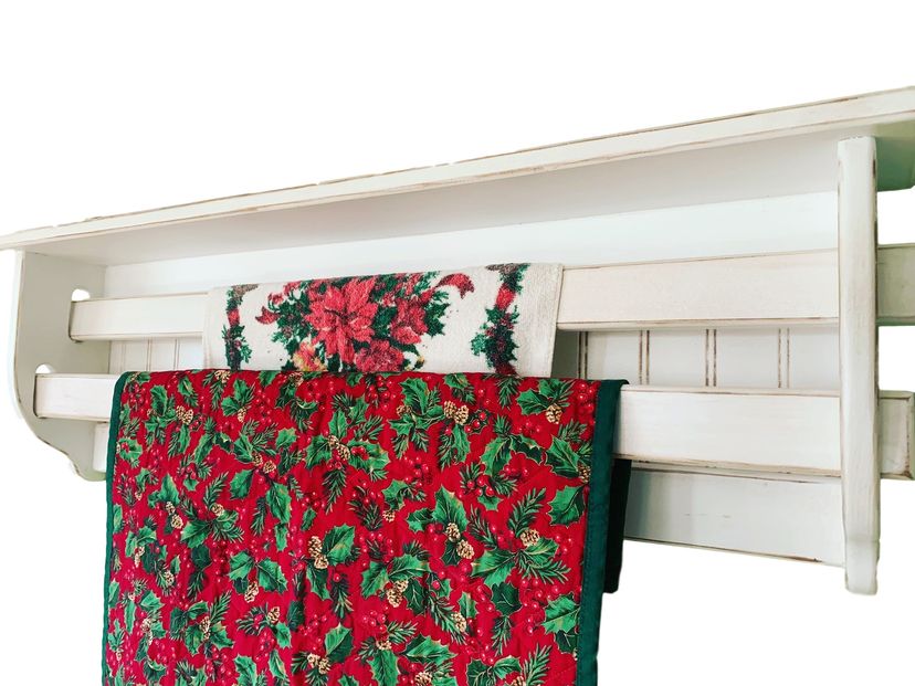 Quilt Rack And Blanket Shelf With Double Bars