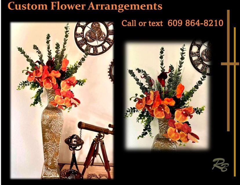 Silk Flower Arrangements, Large, Flower Arrangements, Custom Arrangements, Tall Vase, Mantel Peice