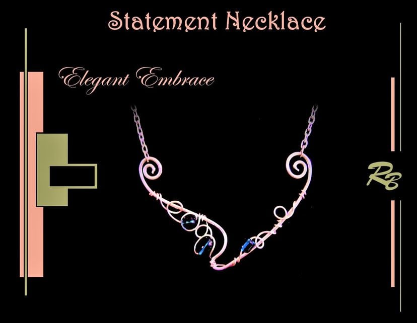Elegant Embrace, Custom, Statement Necklace, Jewelry, High Fashion Jewelry