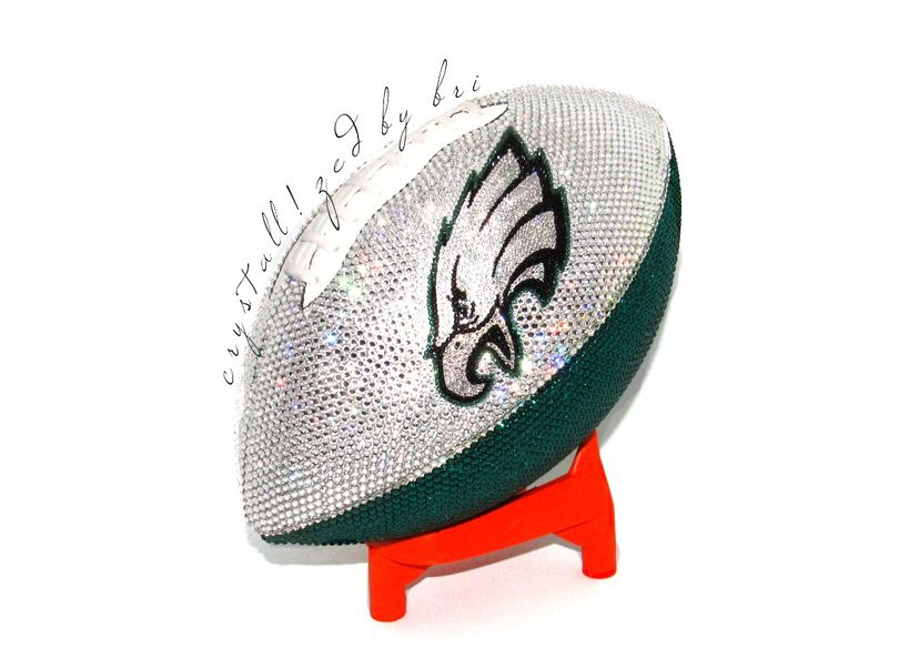 Philadelphia Eagles Crystallized Football Full Size Nfl Bling Genuine European Crystals Bedazzled