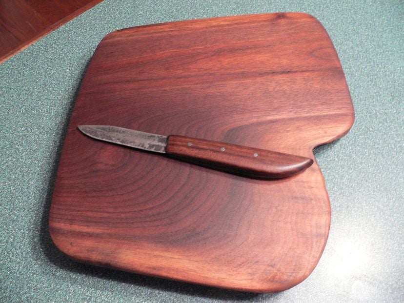Walnut Cutting Board And Paring Knife