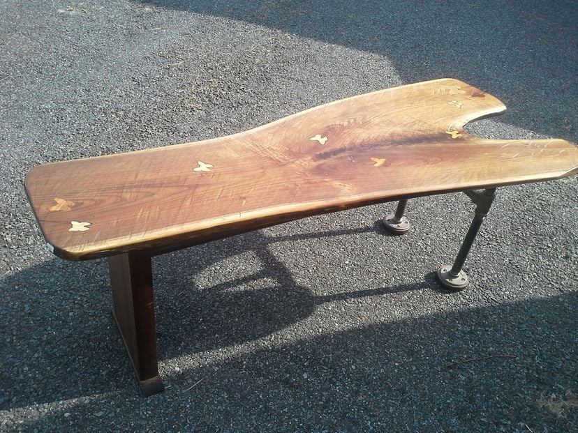 Walnut Slab Butterfly Bench/ Coffee Table