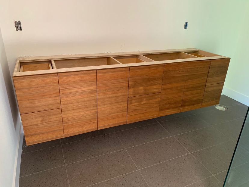 Teak Floating Vanity