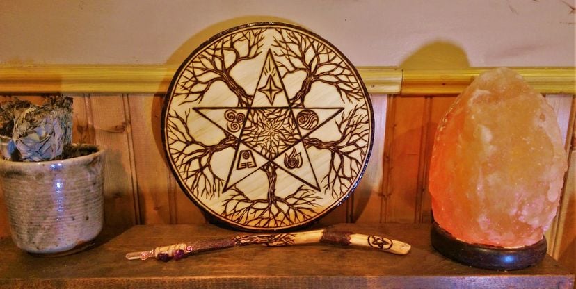 Spiritual,Magick Wand,Crystal Wand,Alter Pentacle,Pentagram Jewelry,Wicca,Wiccan,Mother Earth