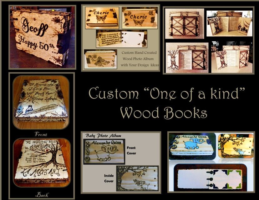 Wood Journal,Journal,Wood Photo Album,Wood Books,Coffee Table Book,Wedding Guest Book