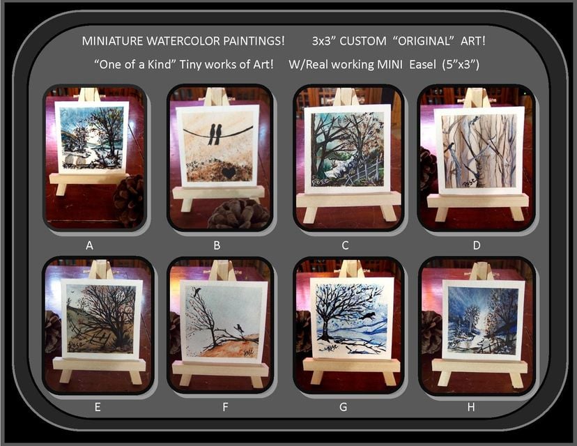 Miniature Paintings, Custom Art, Original Art, Art Lovers Gift, Affordable Art