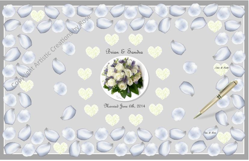 Roses And Hearts, Wedding Guest Book Alternative, Wedding Guest Book, Wedding Memorabilia