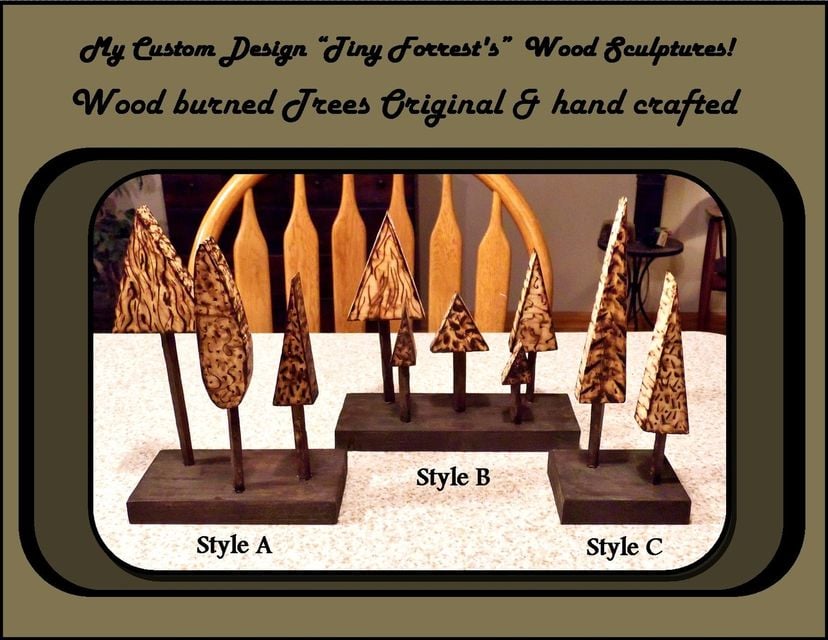 Cabin Decor,Tiny Forrests, Tree Sculptures, Tree Art, Nature Art, Trees