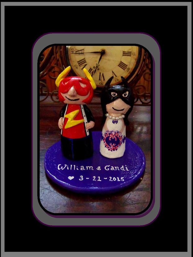 Superhere Cake Topper, Wedding Cake Toppers, Wedding Cake Decorations, Bride Groom Cake Toper,