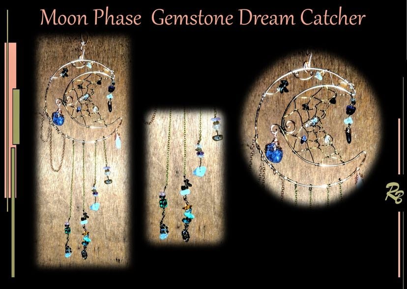 Dreamcatcher, Unique, Gifts,  Women, Gemstones,Celestial,Friend,Wife, Mother,,Daughter, Moon