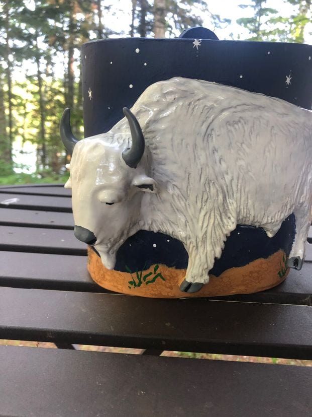 White Buffalo Cremation Urn