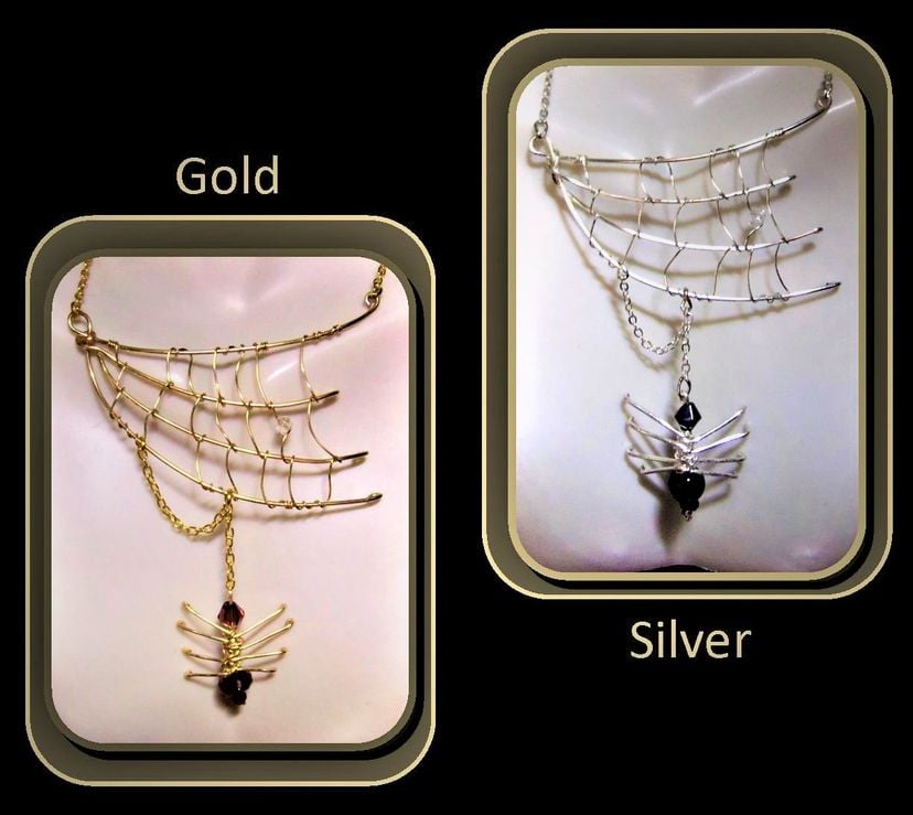 Spider Web Necklace, Spider Jewelry, Spider Web Jewelry, Artist Created