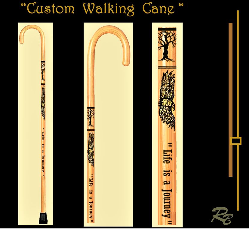 Walking  Cane, Wood Cane, Retirement Gift -  Wood Anniversary Gift