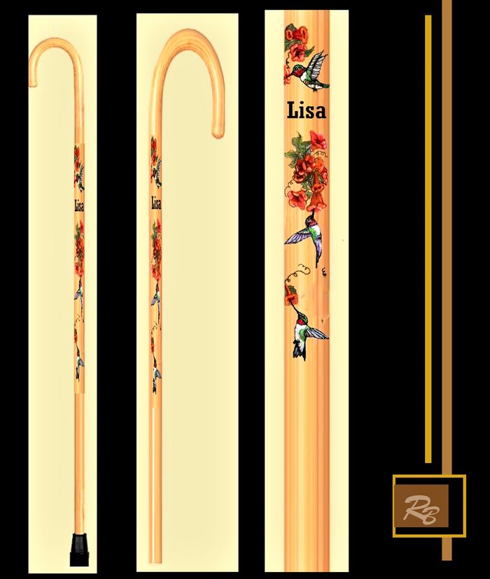 Hummingbird, Walking, Cane, Custom, Painted, Personalized, Custom Canes