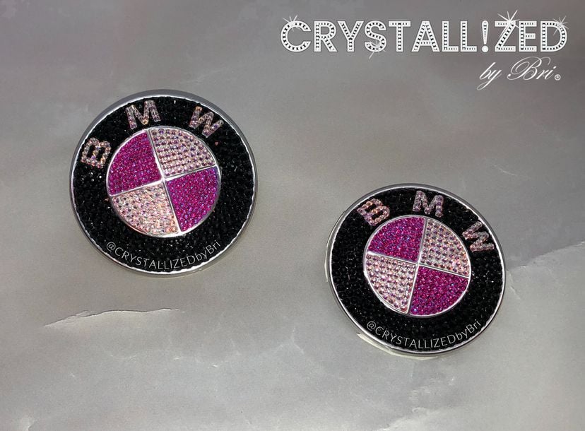 Pink Bmw Crystallized Roundel Car Emblem Bling Genuine European Crystals Bedazzled