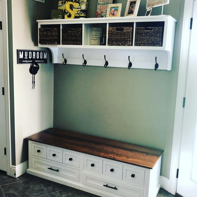 Entryway Cubby Coat Rack And Bench