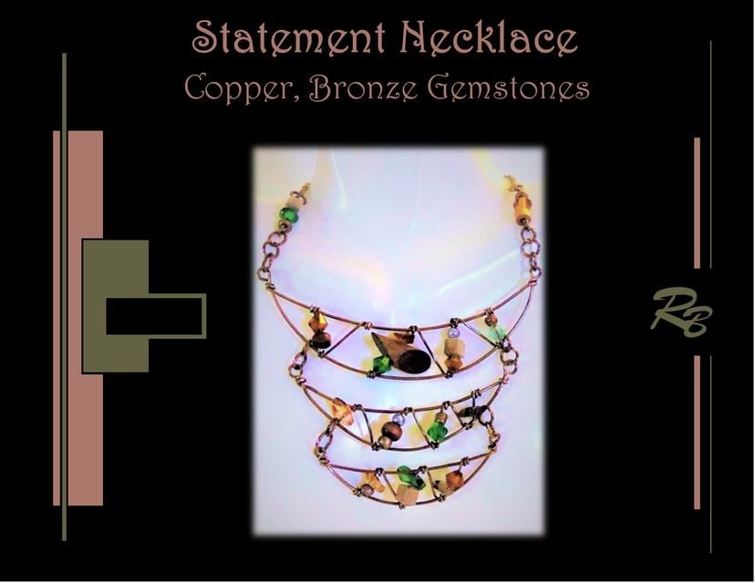 Statement Jewelry, Art Jewelry, Copper, Wife Gift,  Boho, Daughter, Gift, Mother Gift, Daughter Gift