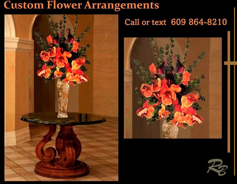 Entryway Centerpiece, Flower Arrangements, Silk,40"Tall, Extra Large Arrangements, Large Vase