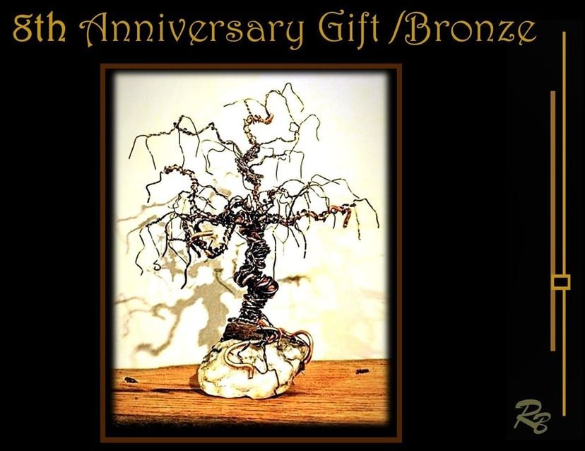 8th Anniversary gift, Bronze wire Tree, Tree of life, Bronze Anniversary gift, eight year anniversary, gift, eighth Anniversary gift 