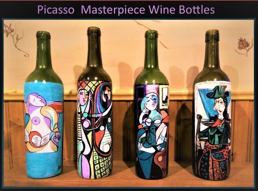 Hand Painted, Wine Bottle, Painted Wine Bottle, Wife Gift, Husband, Anniversary, Gift, Wine Art