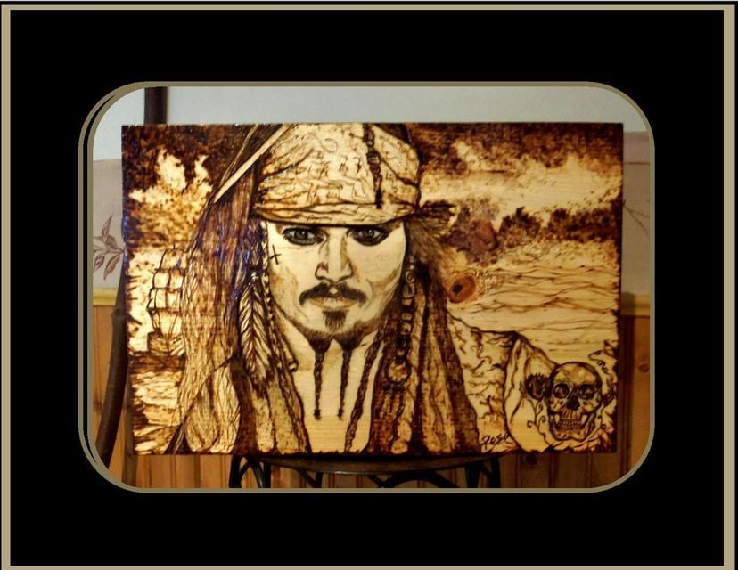 Custom, Art, Pirates Of The Carribbean Art, Pirate Art, Pyrography,Man Cave Decor, Mens Gift Ideas