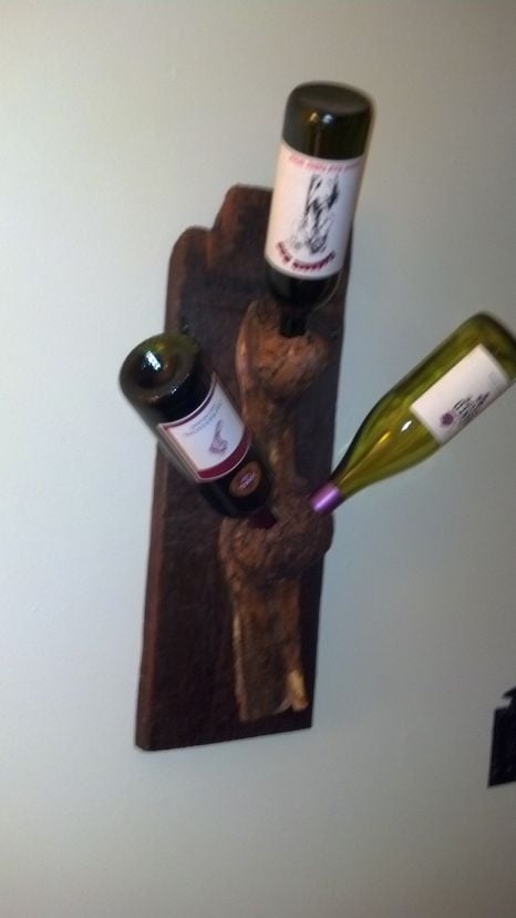 Wall Mount Three Bottle Wine Rack