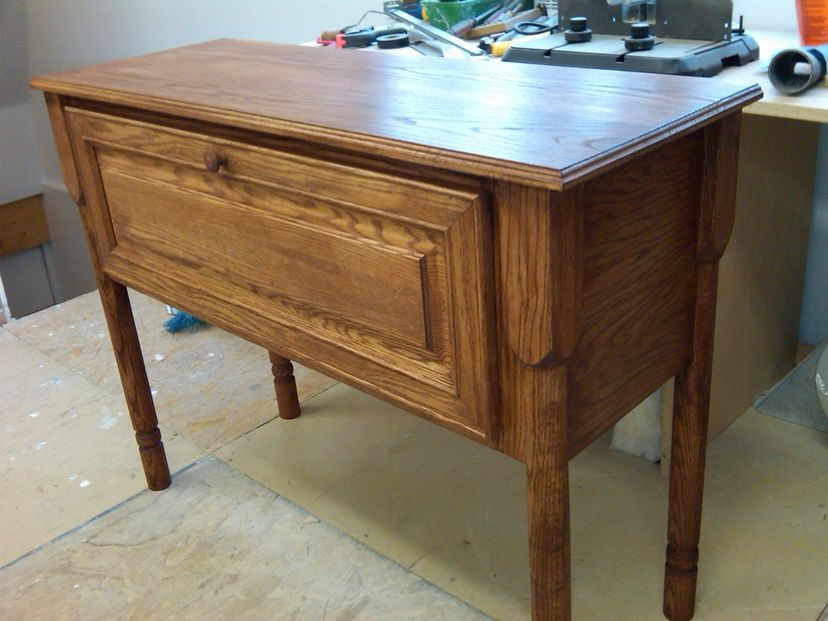 Oak Flip Down Desk With Mail Slots