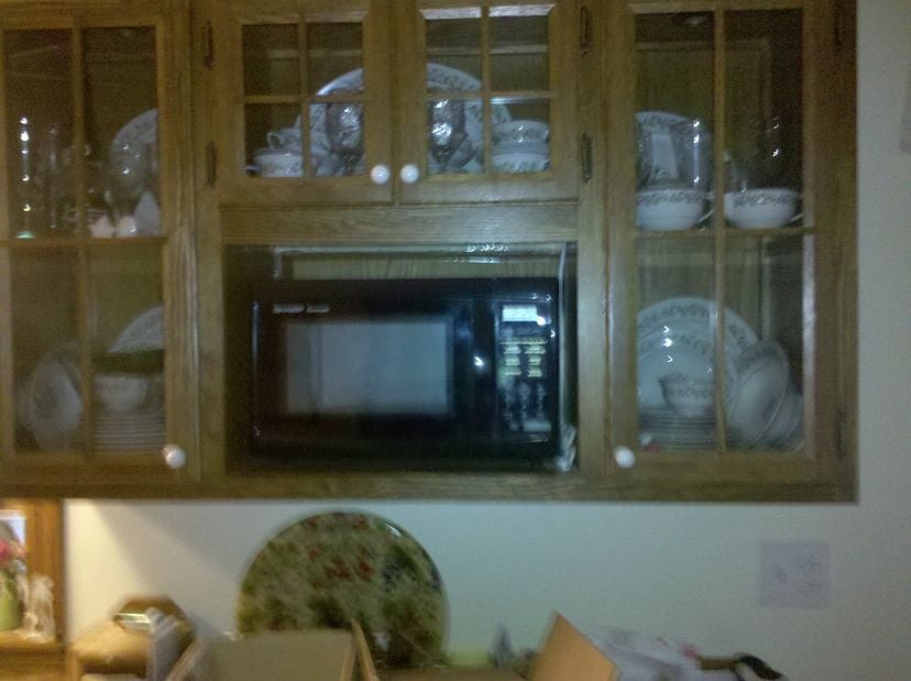 China Cabinet With Microwave Shelf