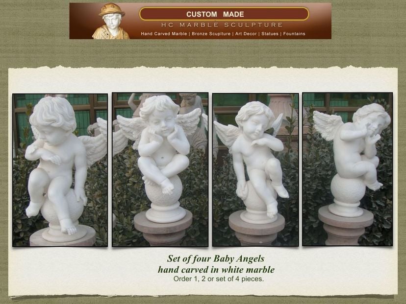 Set Of 4 Small Angel Sculpture