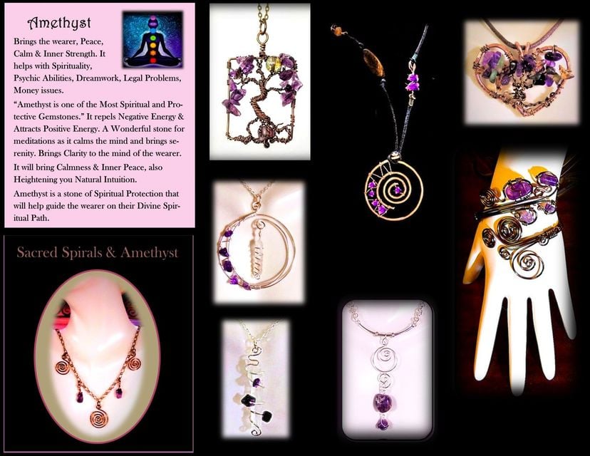 Amethyst, Jewelry, Healing, Amethyst Necklace, Artistic Creations by Rose