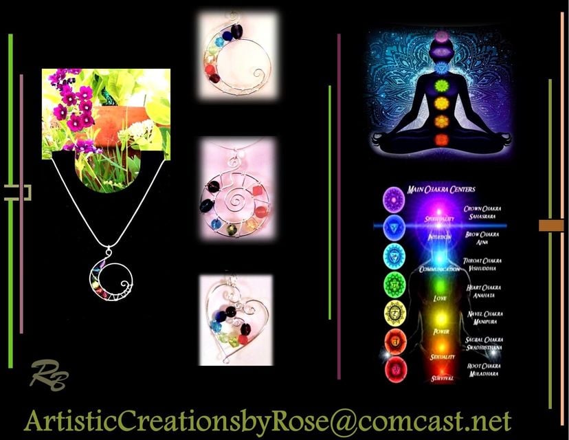 Chakra Necklace, Chakra Jewelry, Chakras, Healing, Artistic Creations by Rose, chakra earrings