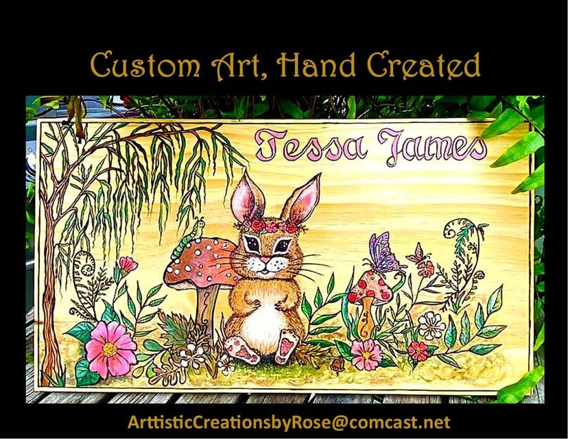 Child's room decor, bunny painting,  little girls room, wall art, kids art, baby shower girl gift