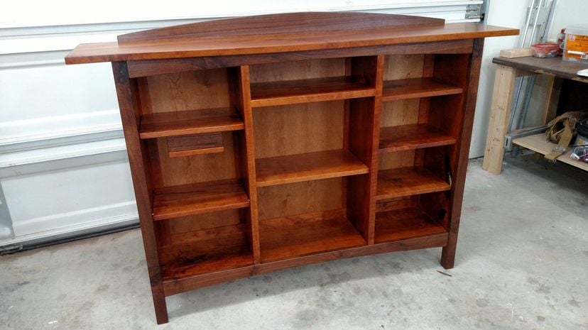 Small bookcase with adjustable shelves and drawer