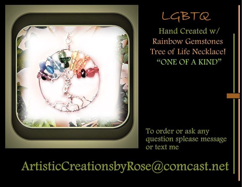 LGBTQ, LGBT, Necklace, gift ideas, love, Hand Created, Artistic Creations by Rose