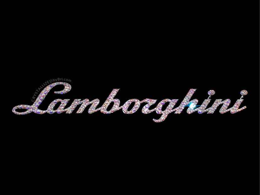Lamborghini Script Rear Crystallized Car Emblem Bling Genuine European Crystals Bedazzled