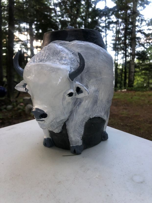 White Buffalo Cremation Urn
