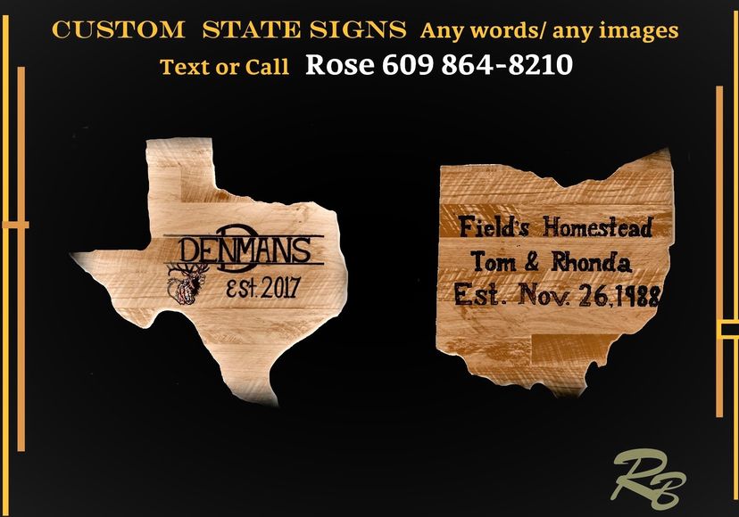 State Sign, States, Sign, Custom, Wood Burned, Any Words, Any Shape, Any Images
