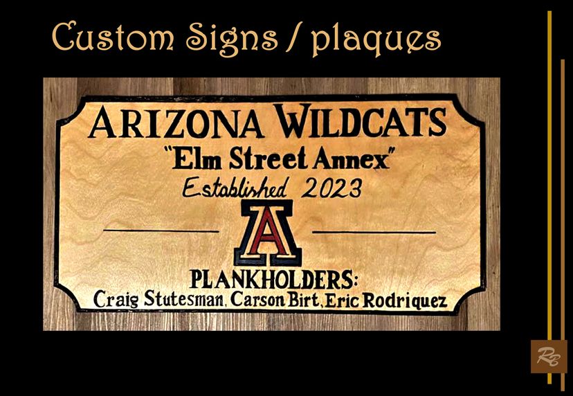 Custom signs, Arizona Wildcats, Plaque, Sign, Custom, Memorabilia