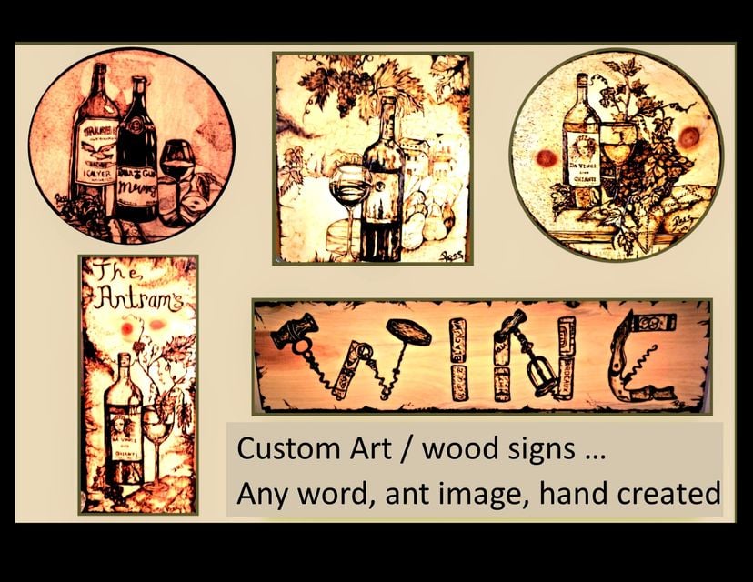 Custom Signs, Wood, Sign, Any Image, Words, Wood Burned