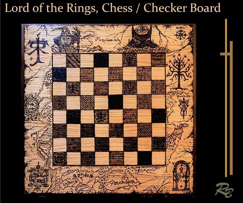 Lord Of The Rings Chess Board, Middle Earth