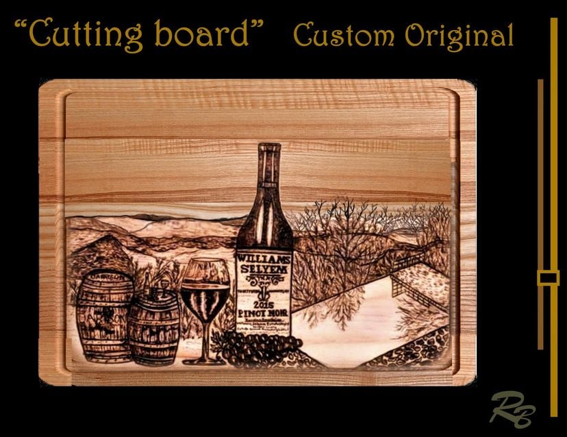 Custom Cutting Board, ,Charcuterie Board, Wine, Vinyarg, Wood Anniversary