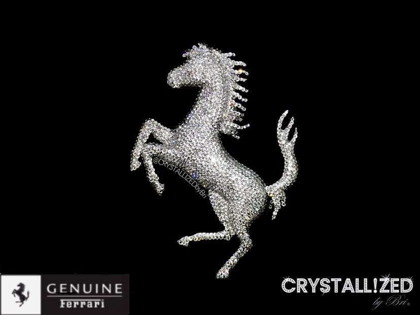 Ferrari Crystallized Car Horse Emblem Bling Genuine European Crystals Bedazzled