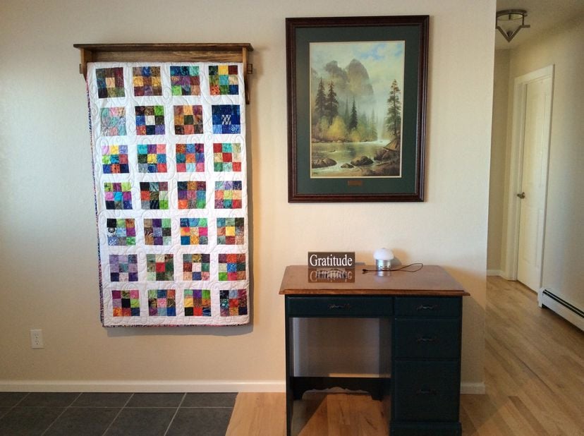 Wall Hanging Quilt Hanger Stained 36" Wide