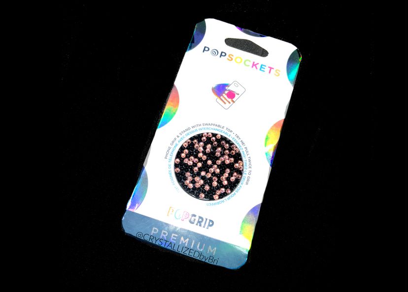 Any Color Crystallized Personalized Pop Socket Iphone Grip Bling Genuine European Crystals Bedazzled