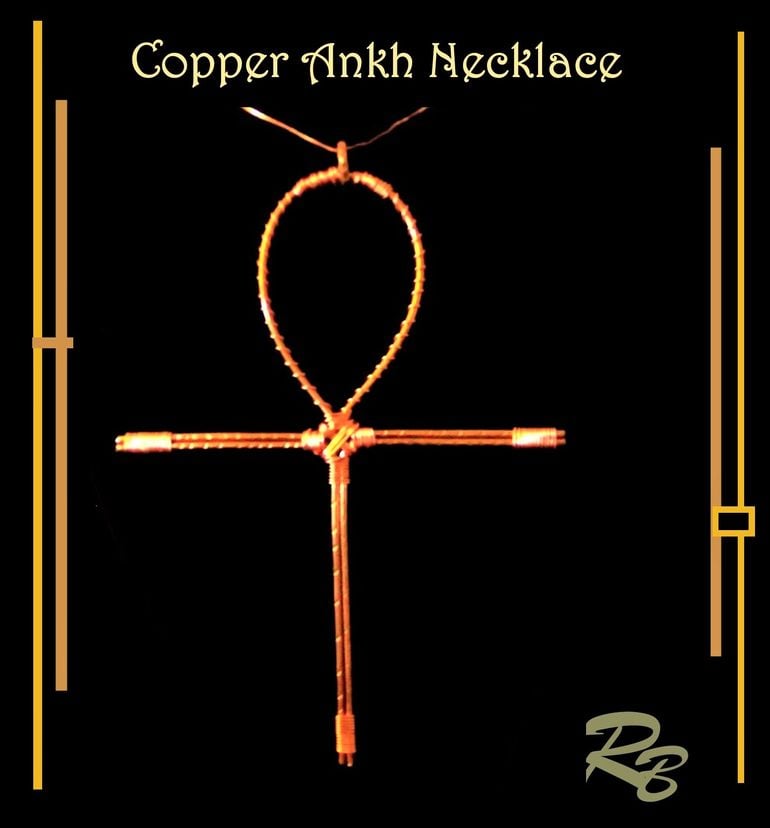 Large, Ankh Pendant, Necklace, Ankh Necklace, 4" Copper, Hand Created