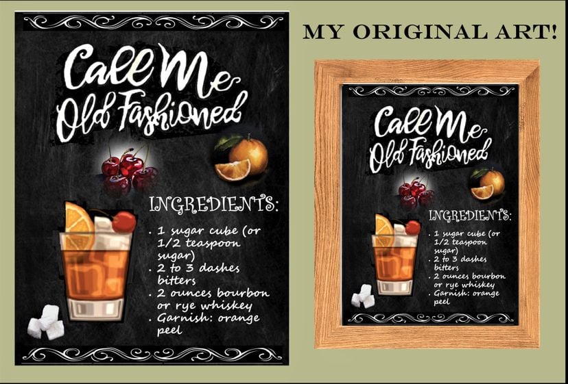 Old Fashioned Recipe, Call Me Old Fashioned, Drink Recipe, Recipe Art, Bar Art, Decor, Bar,