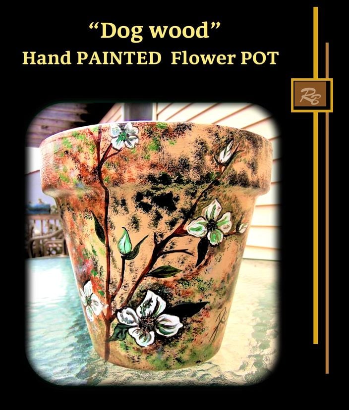 Custom,  Flower Pots, Painted, Mom Gift, Any Size, Shape, Images, Dog Wood, Hummingbirds