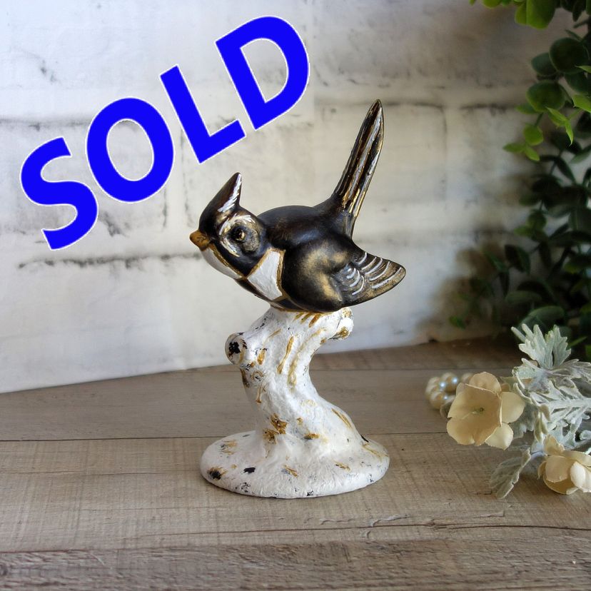 Courtly Songbirds Checked Figurine Black And White Stripes Decor